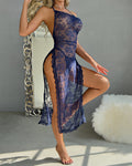 Romantic Lace High Slit Nightgown