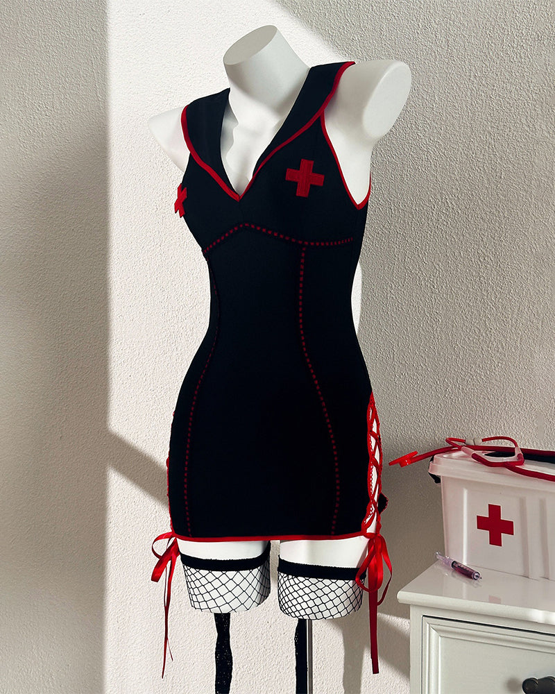 Nurse Maid Chemise Dress with Stockings
