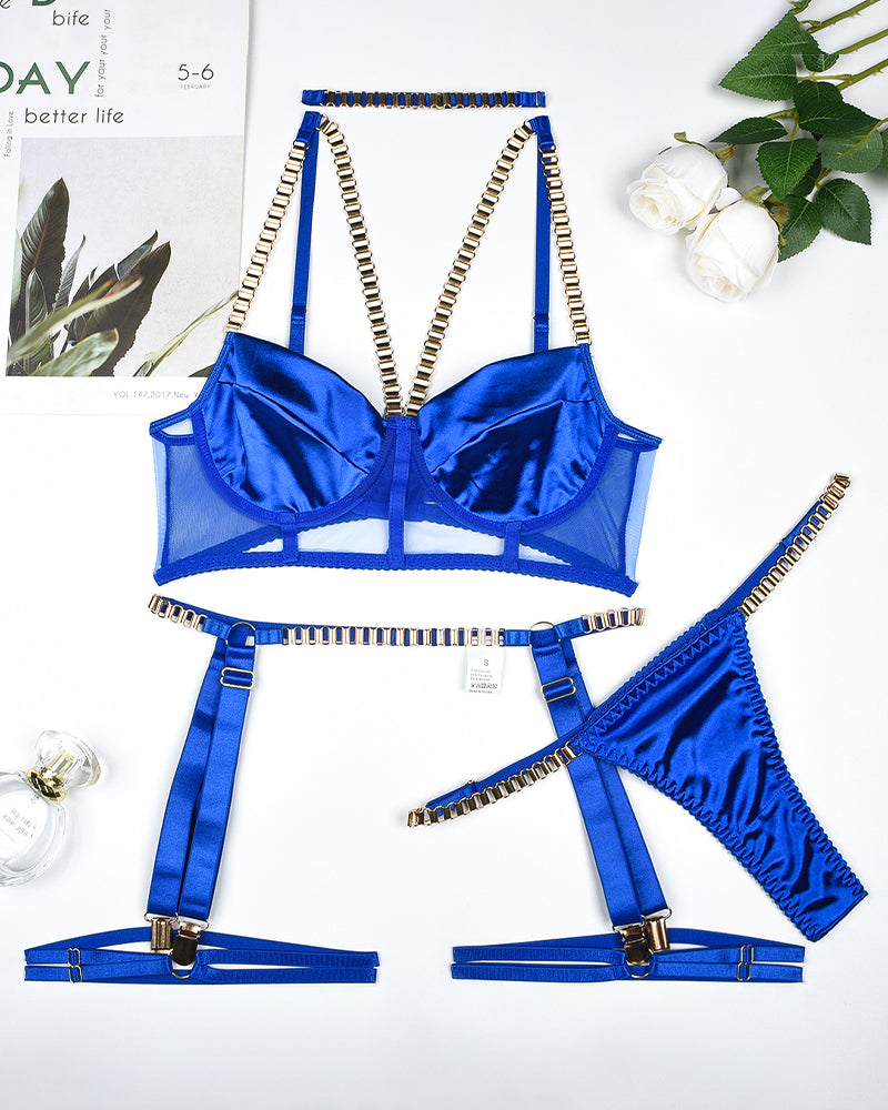 Choker Push Up Garter Belts Lingerie Set