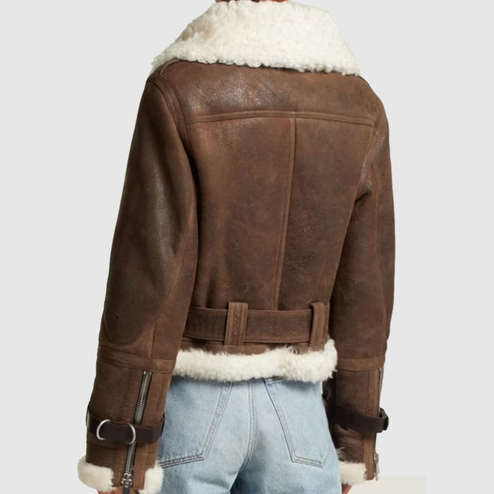 Shearling Aviator Jacket, Leather Flight Jacket, Women’s Leather Jacket