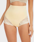 Smooth High-Waisted Sheer Lace Sculpting Brief (2 Pack)