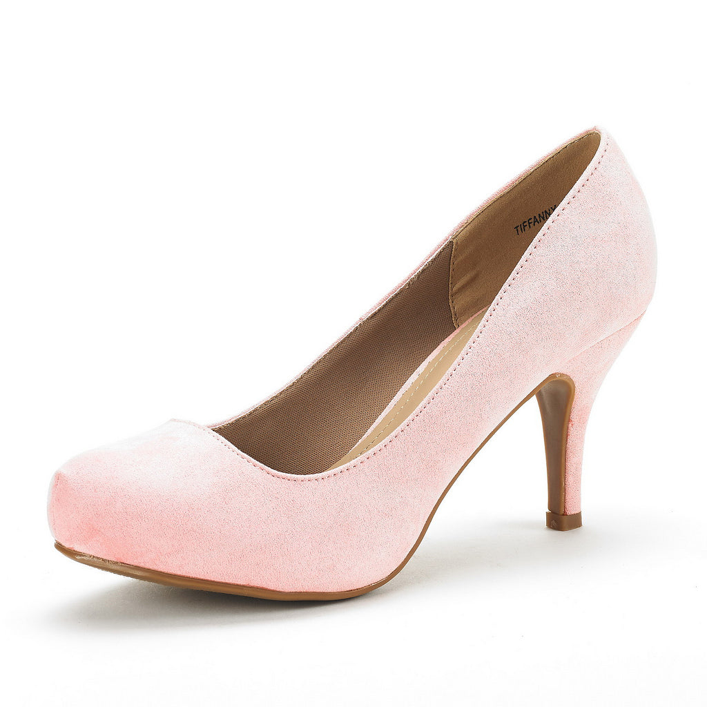Low Stiletto Heel Platform Pumps