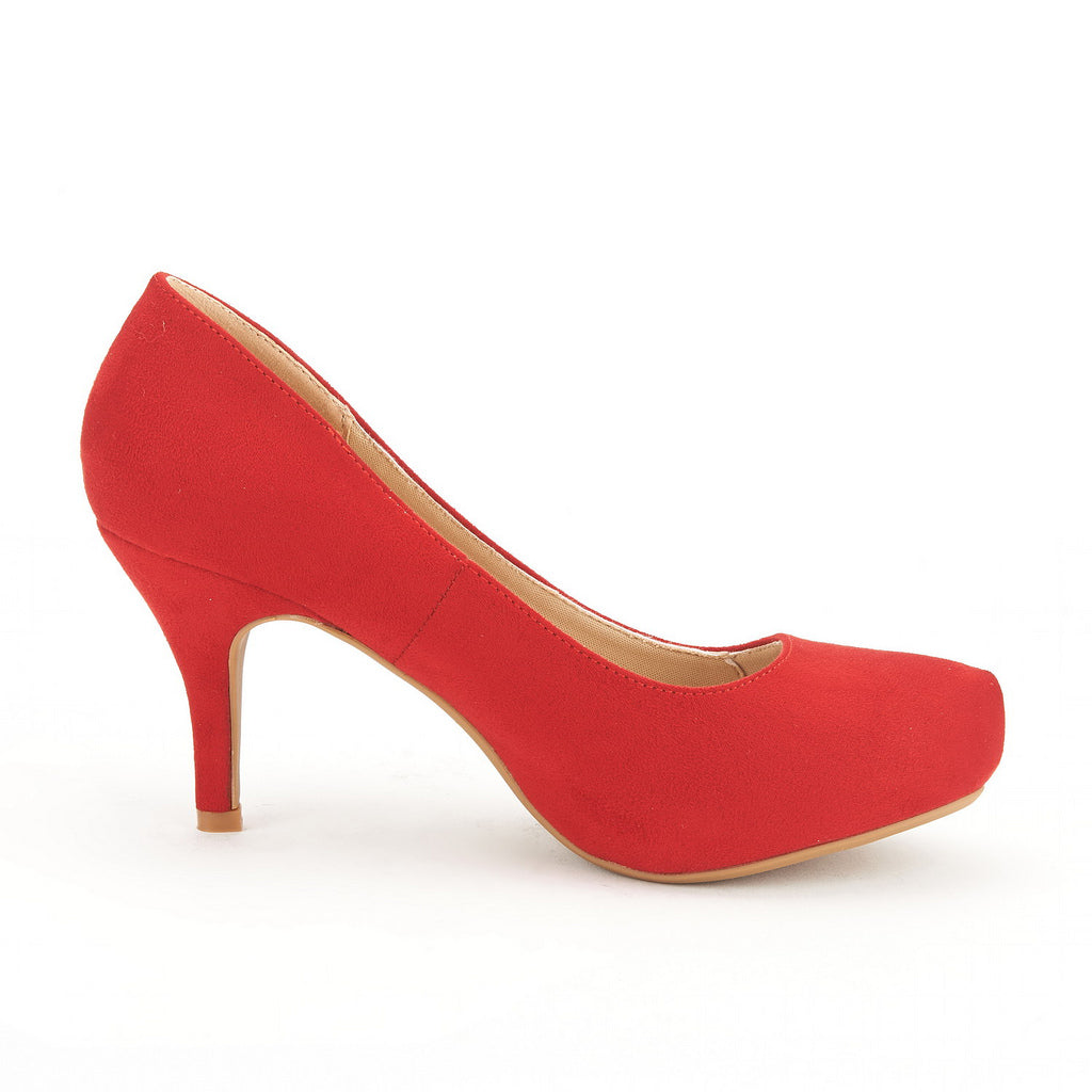 Low Stiletto Heel Platform Pumps