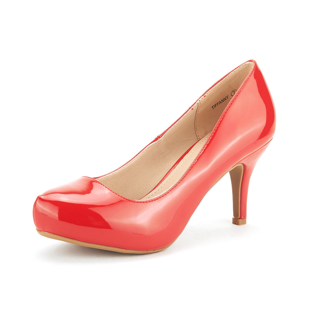 Low Stiletto Heel Platform Pumps