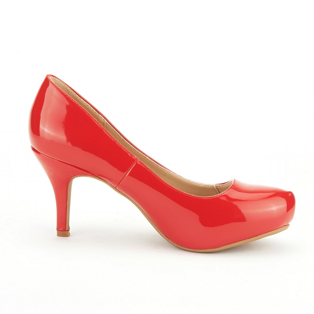 Low Stiletto Heel Platform Pumps