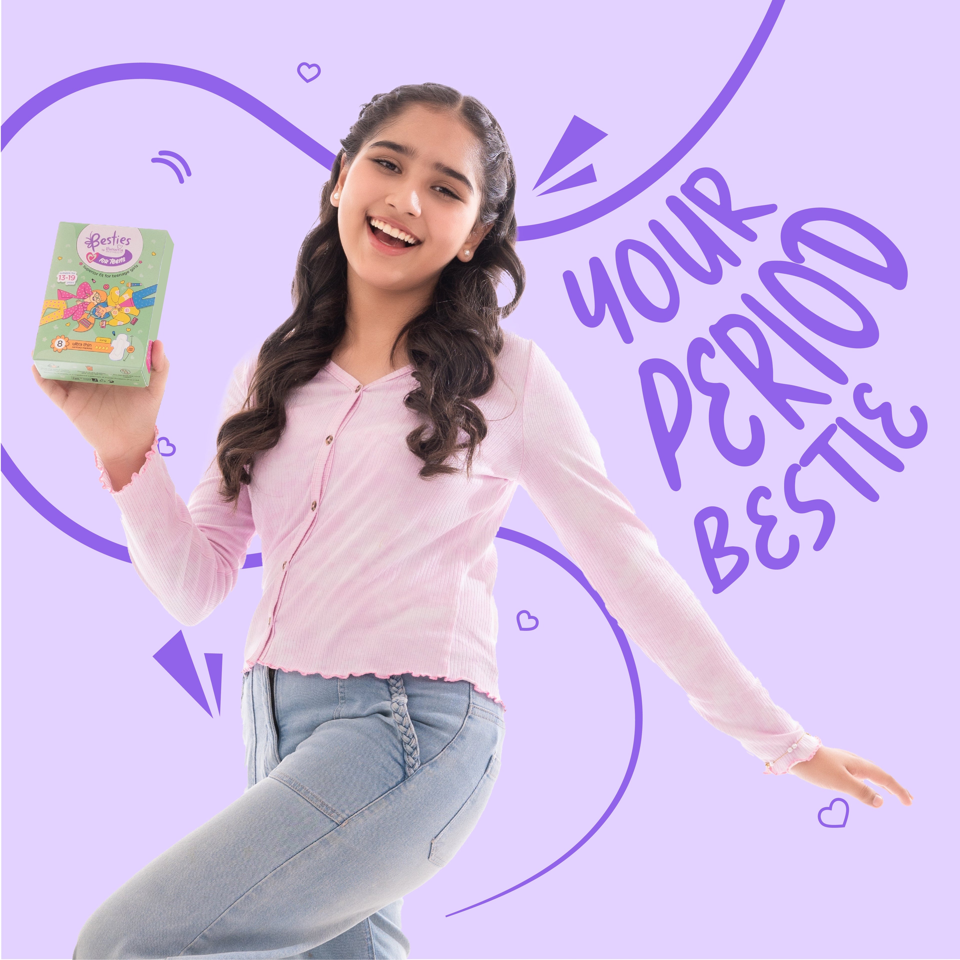 Besties by Butterfly Breathables Teens Long 8 Pcs