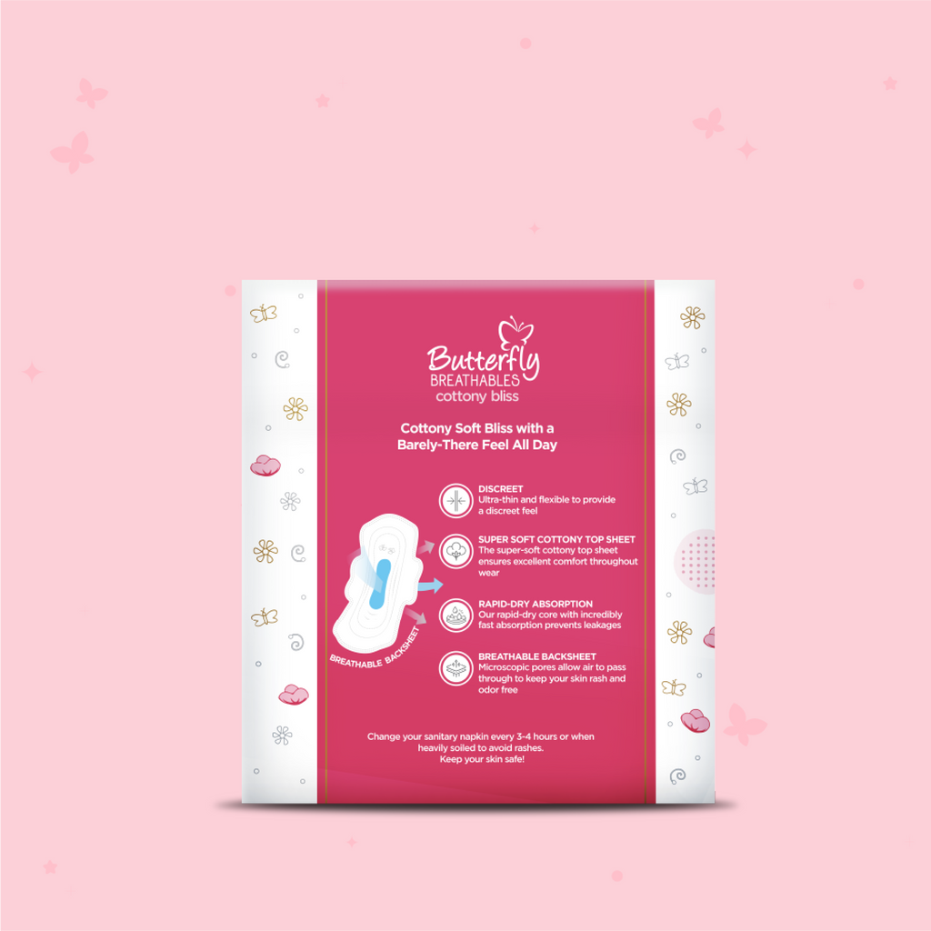 Butterfly Breathables Ultra-Thin Cottony Sheet Sanitary Pads Extra Long 10 Pcs