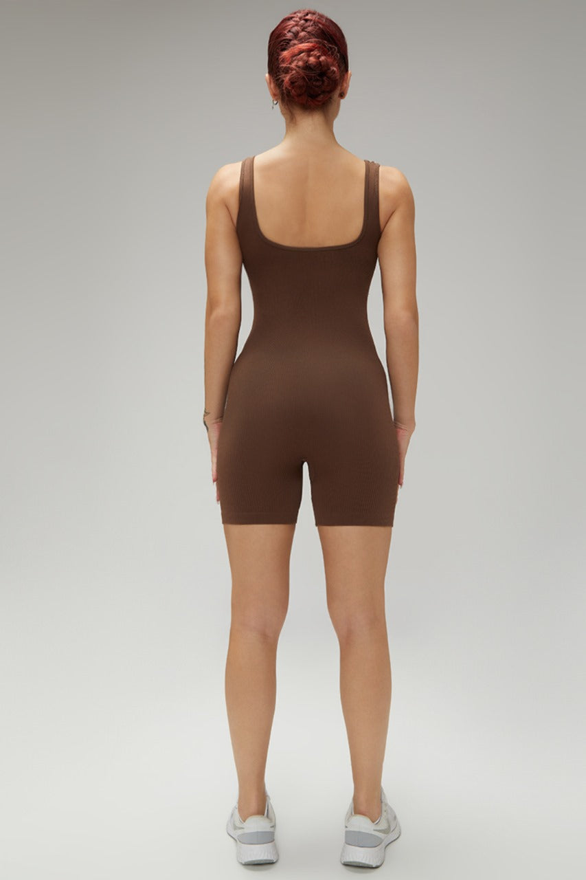 Women Workout Seamless Romper Yoga Ribbed One Piece Tank Tops jumpsuits Sleeveless Exercise Romper