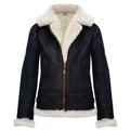 Women Aviator B3 Black Leather Jacket
