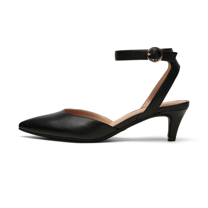 Ankle Strap Low Heel Pumps