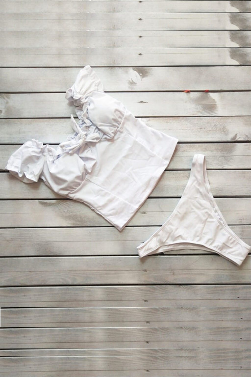 Womens Snake Print Monokini (White)