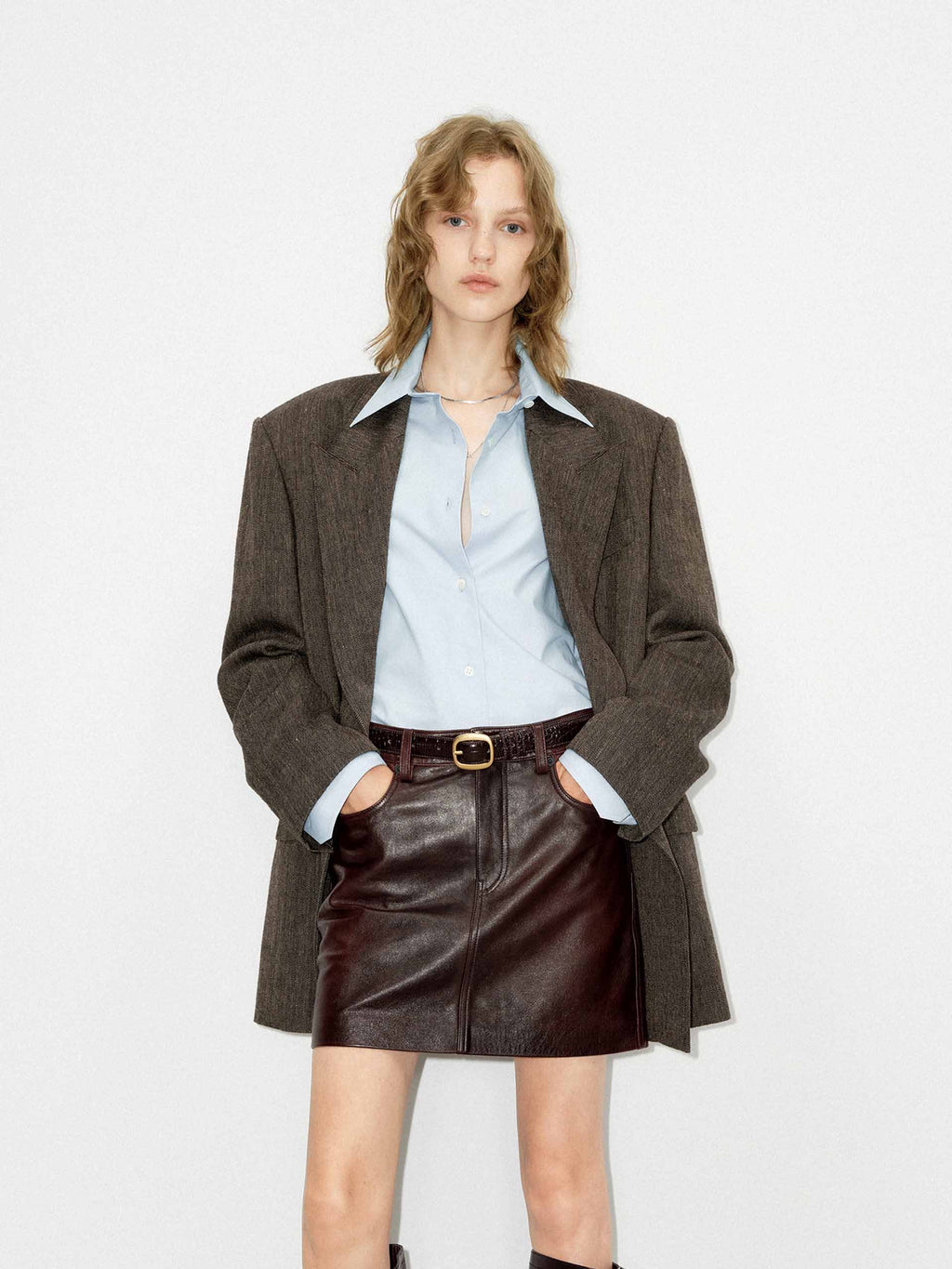 Wool Linen Oversized Blazer