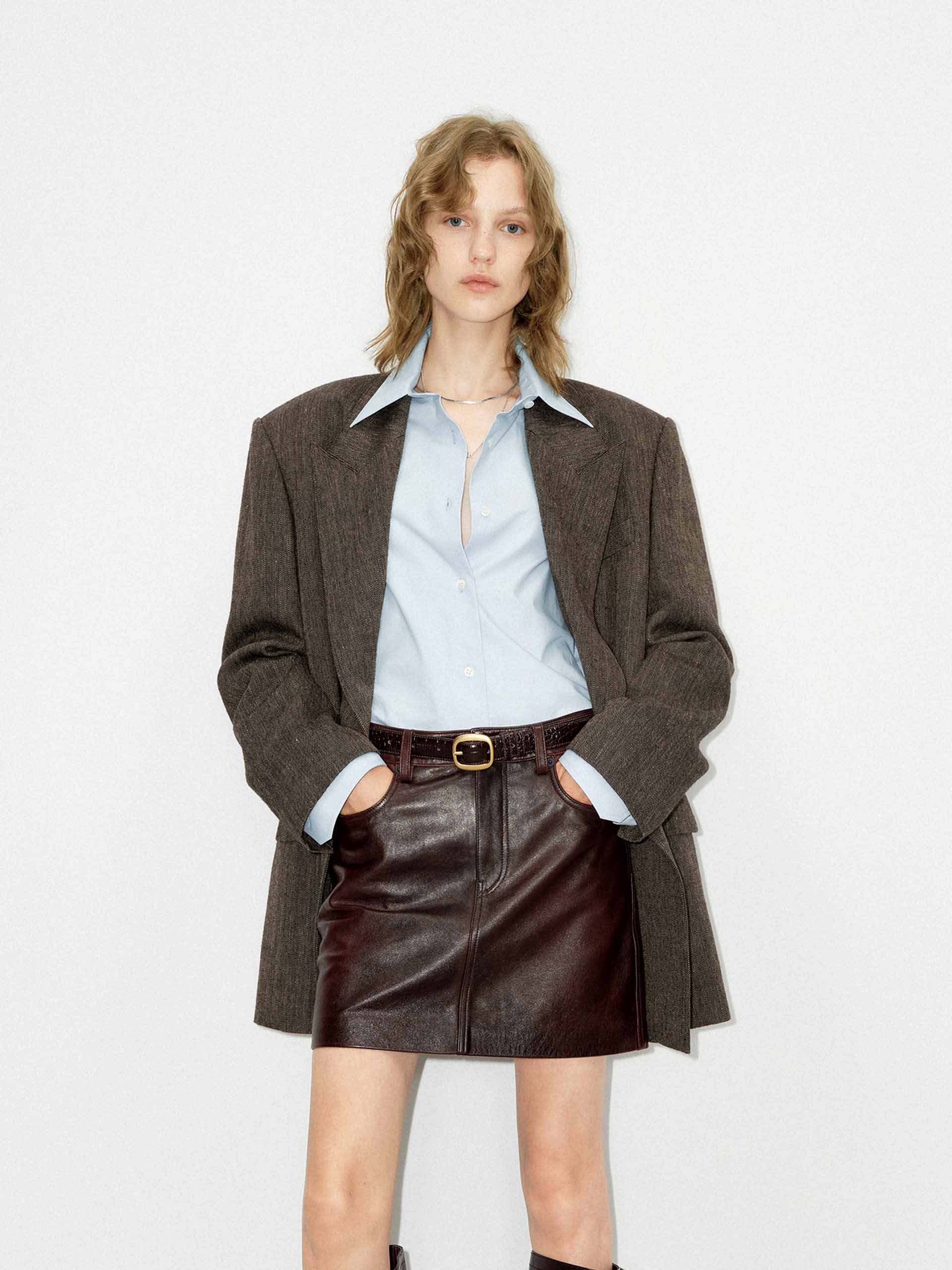 Wool Linen Oversized Blazer