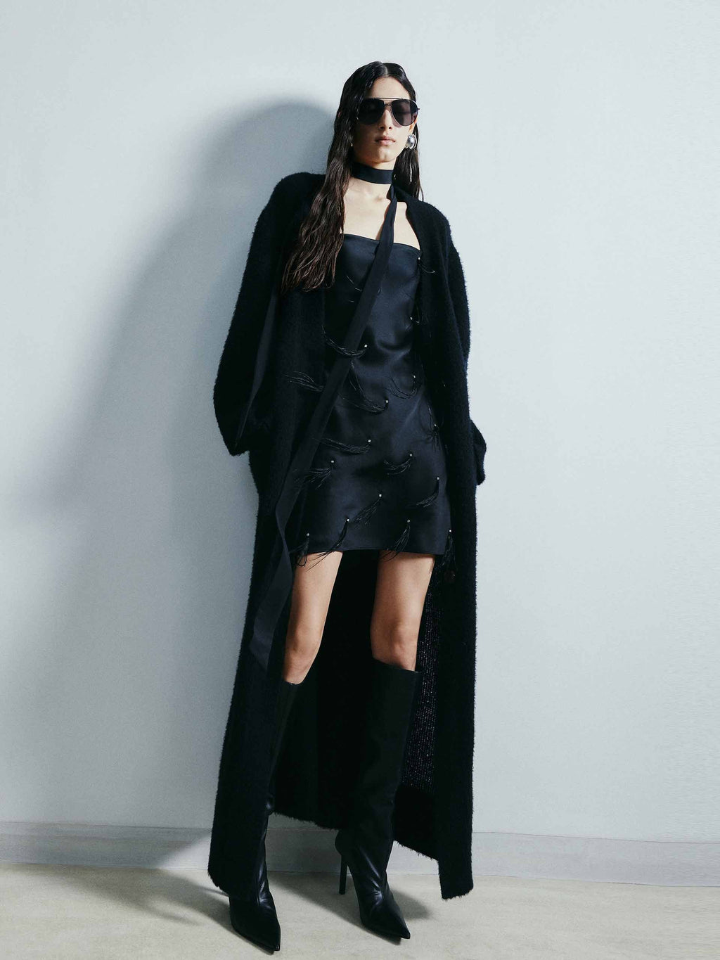Wool Blend Long Cardigan