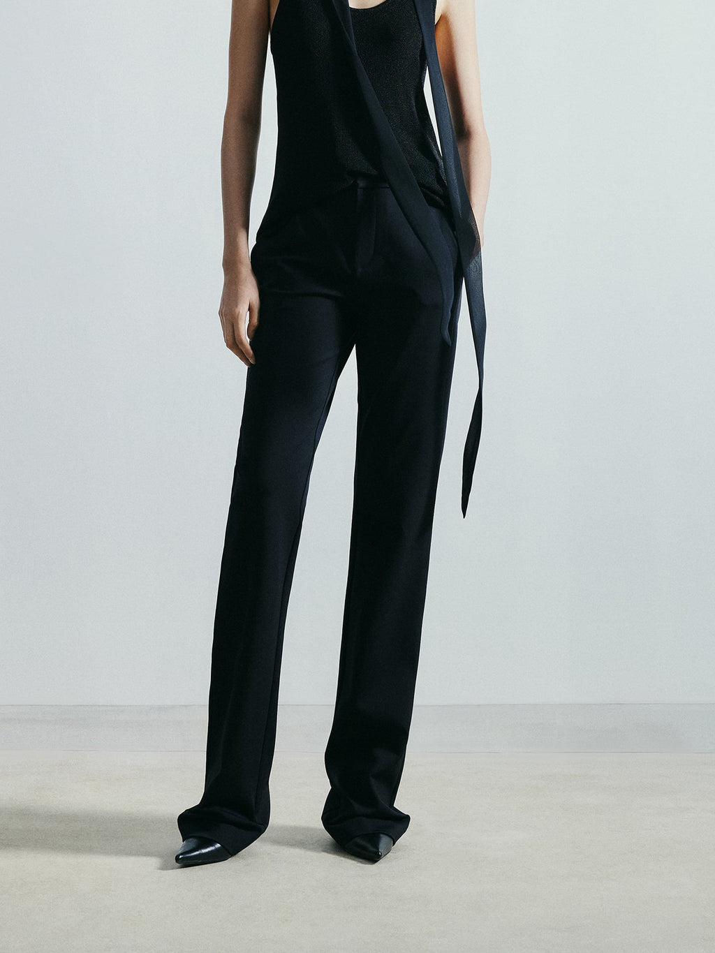 Mid Waist Flared Pants