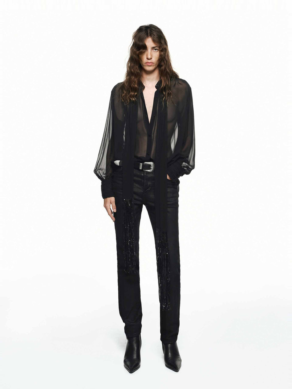 Sheer Silk Shirt with Lining