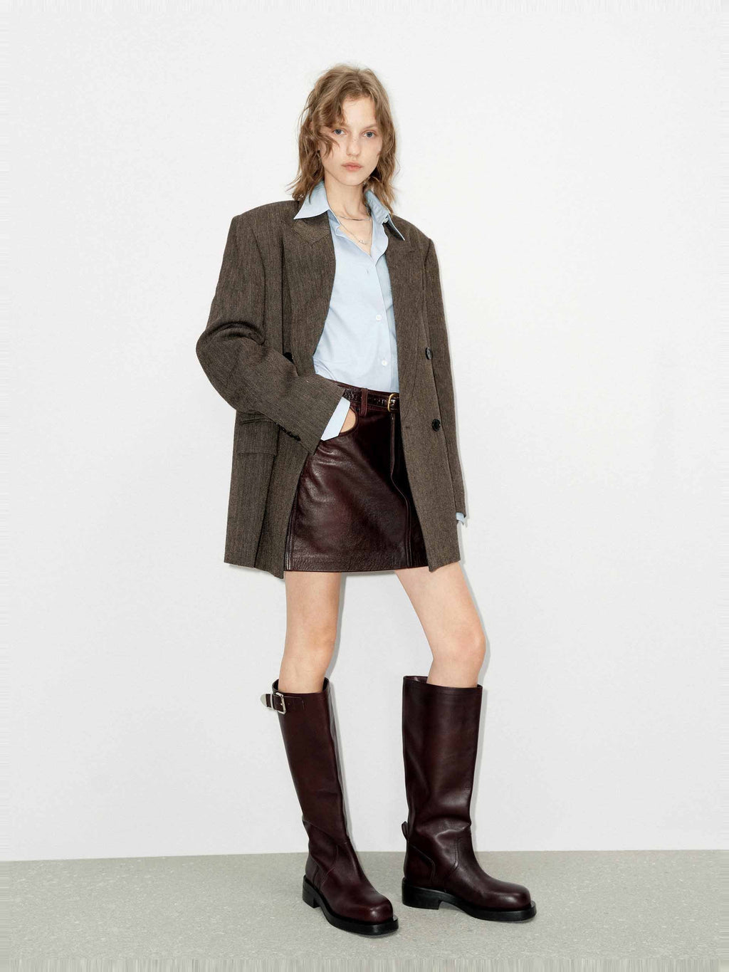 Wool Linen Oversized Blazer
