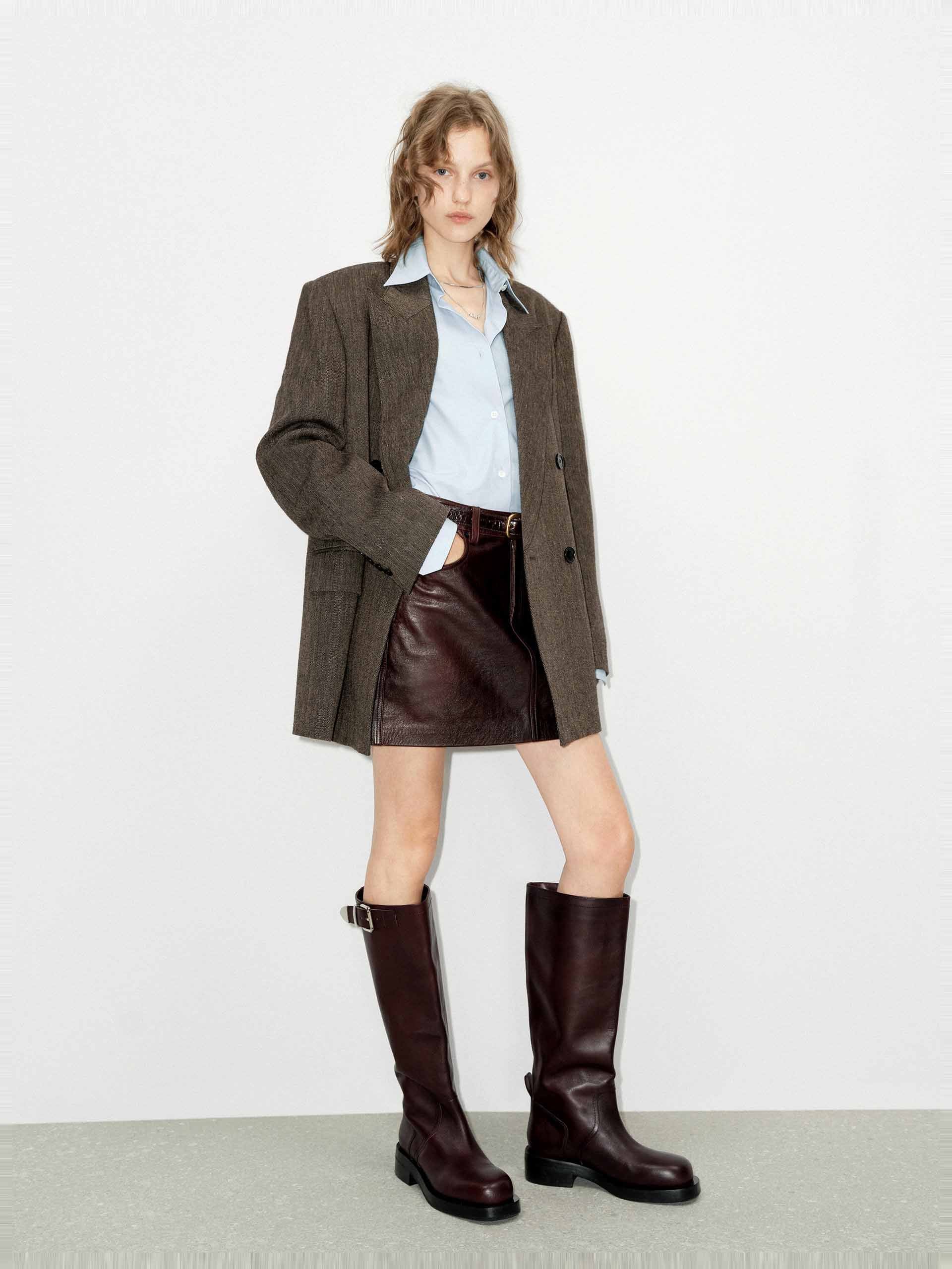 Wool Linen Oversized Blazer