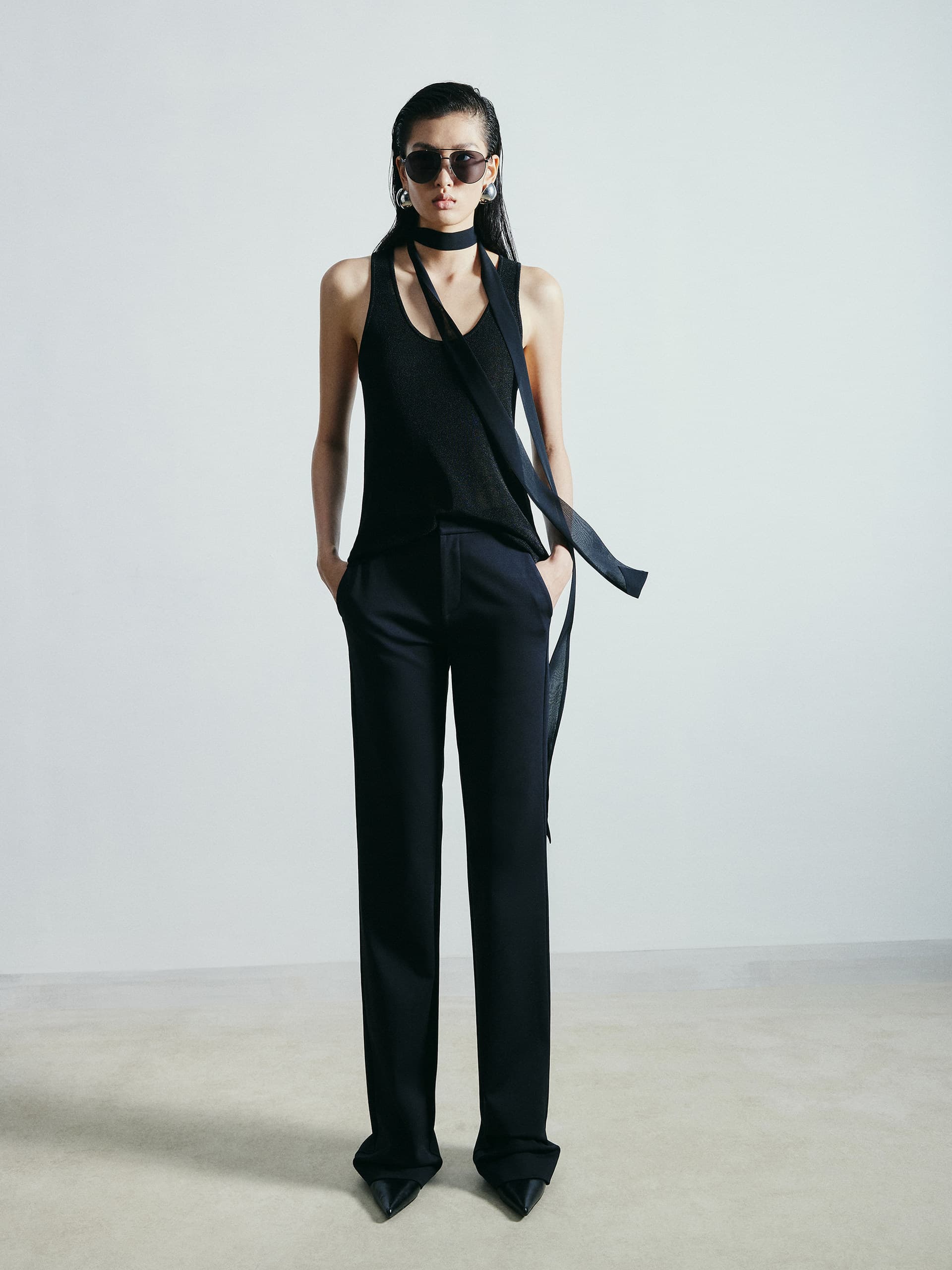 Mid Waist Flared Pants