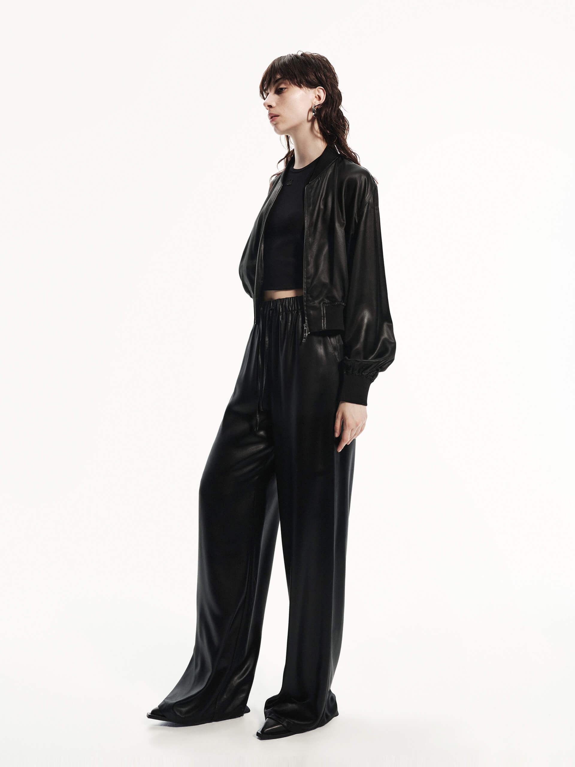 Straight Elastic Waist Pants