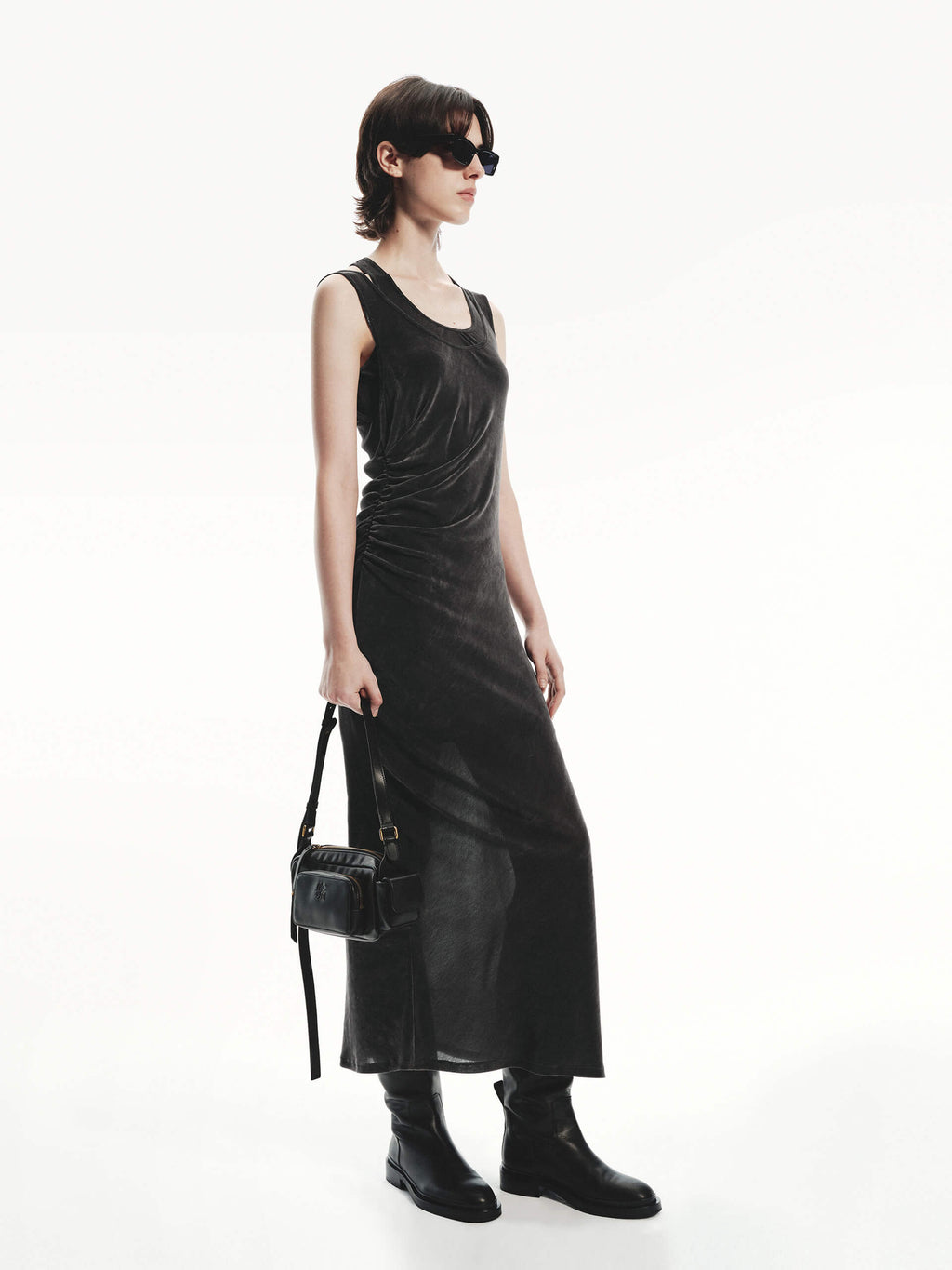 Velvet Textured Midi Dress