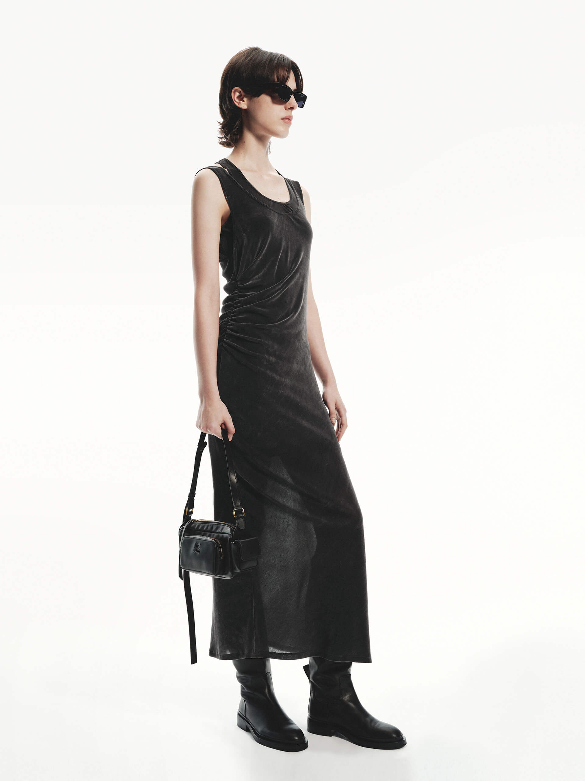 Velvet Textured Midi Dress