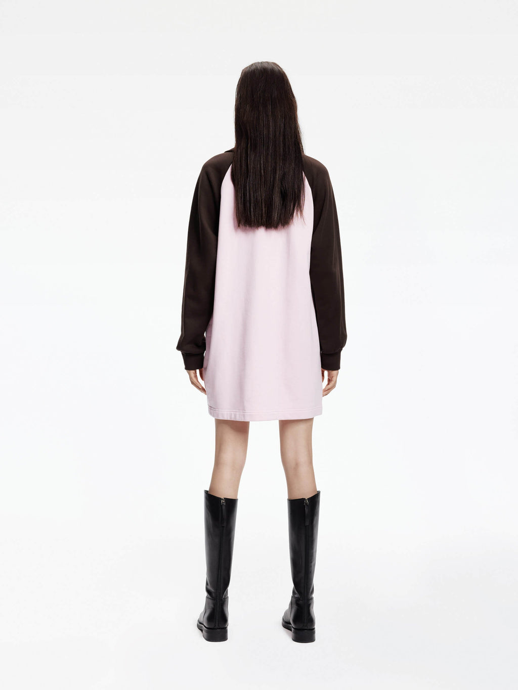 Contrast Polo Collar Mini Dress