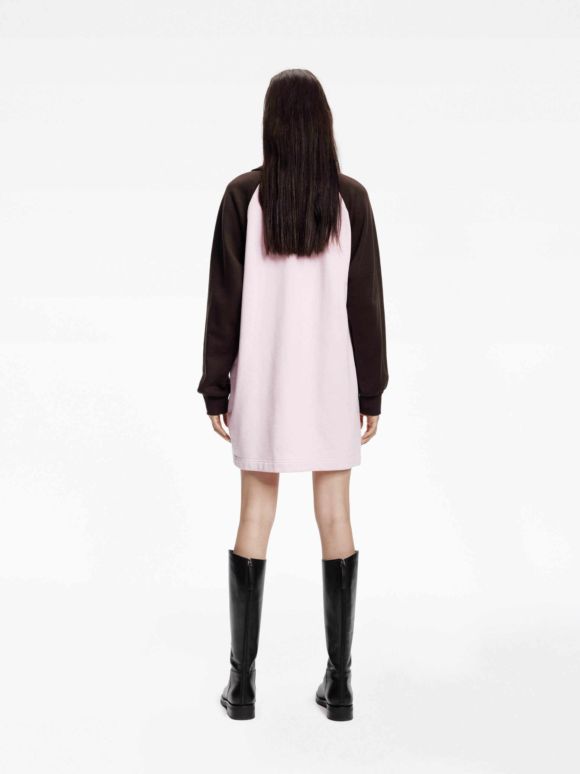 Contrast Polo Collar Mini Dress