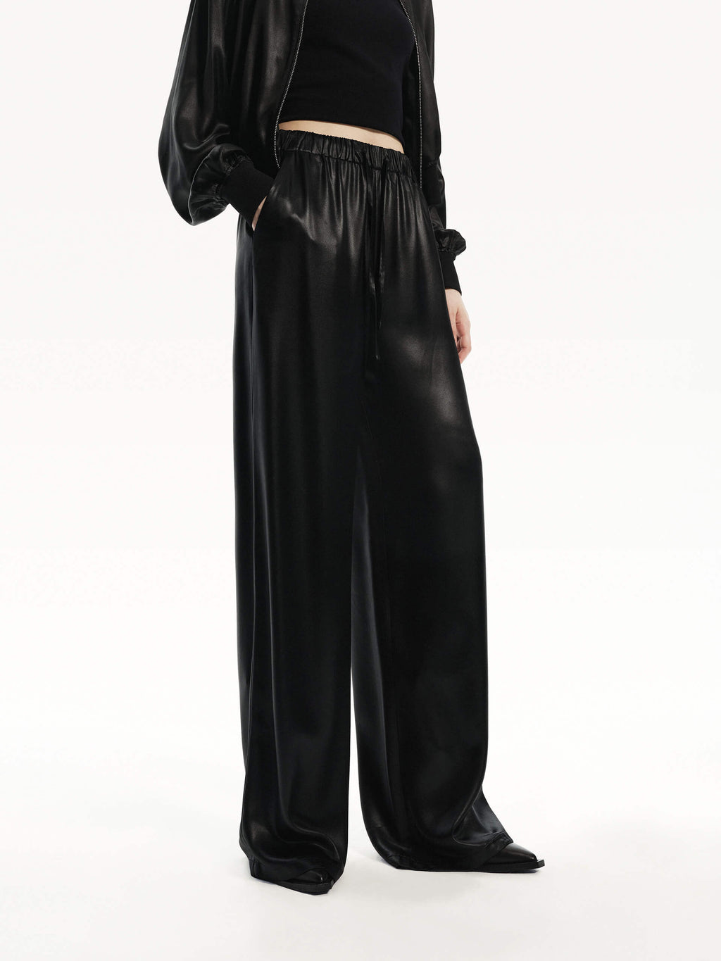 Straight Elastic Waist Pants