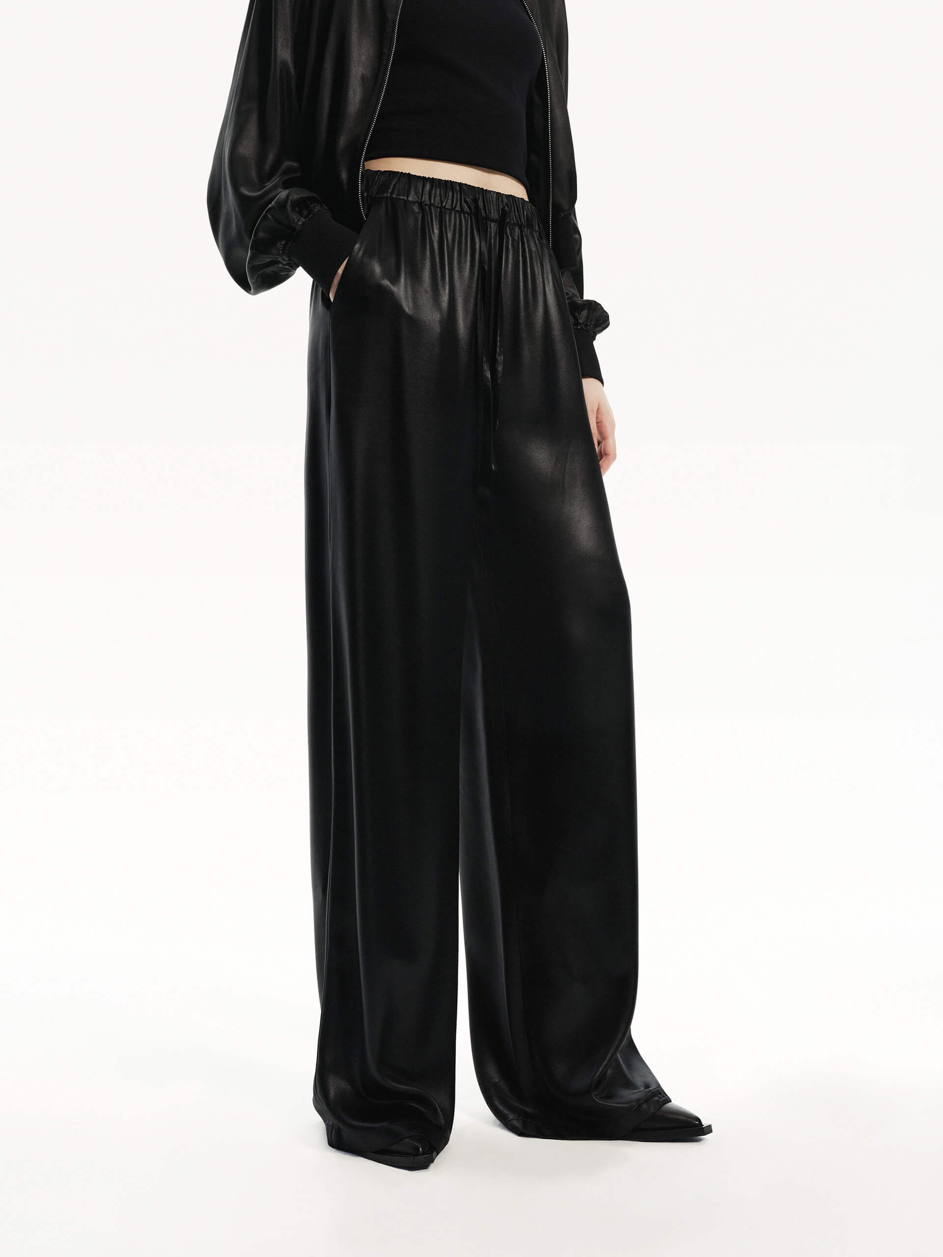 Straight Elastic Waist Pants