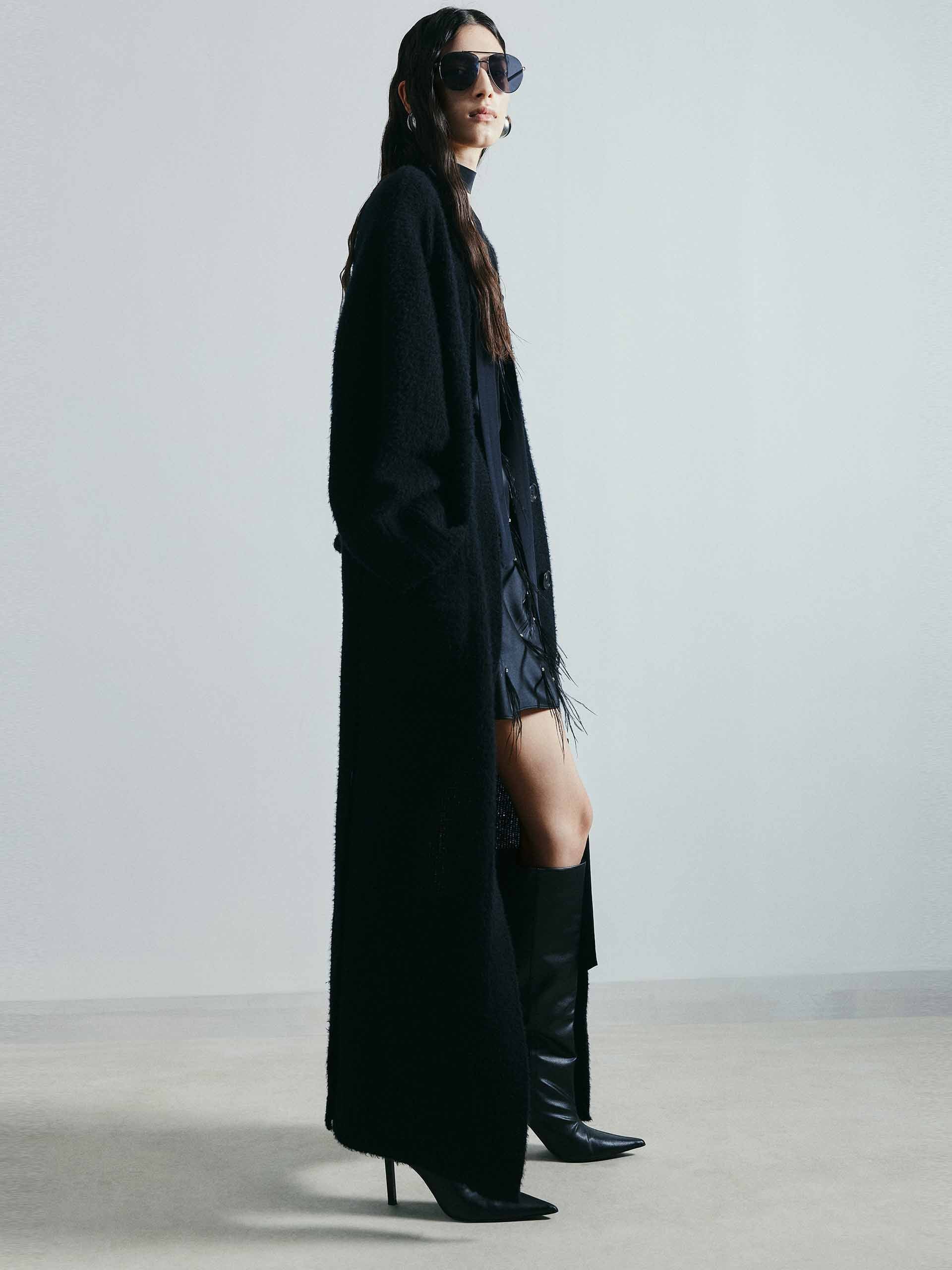 Wool Blend Long Cardigan