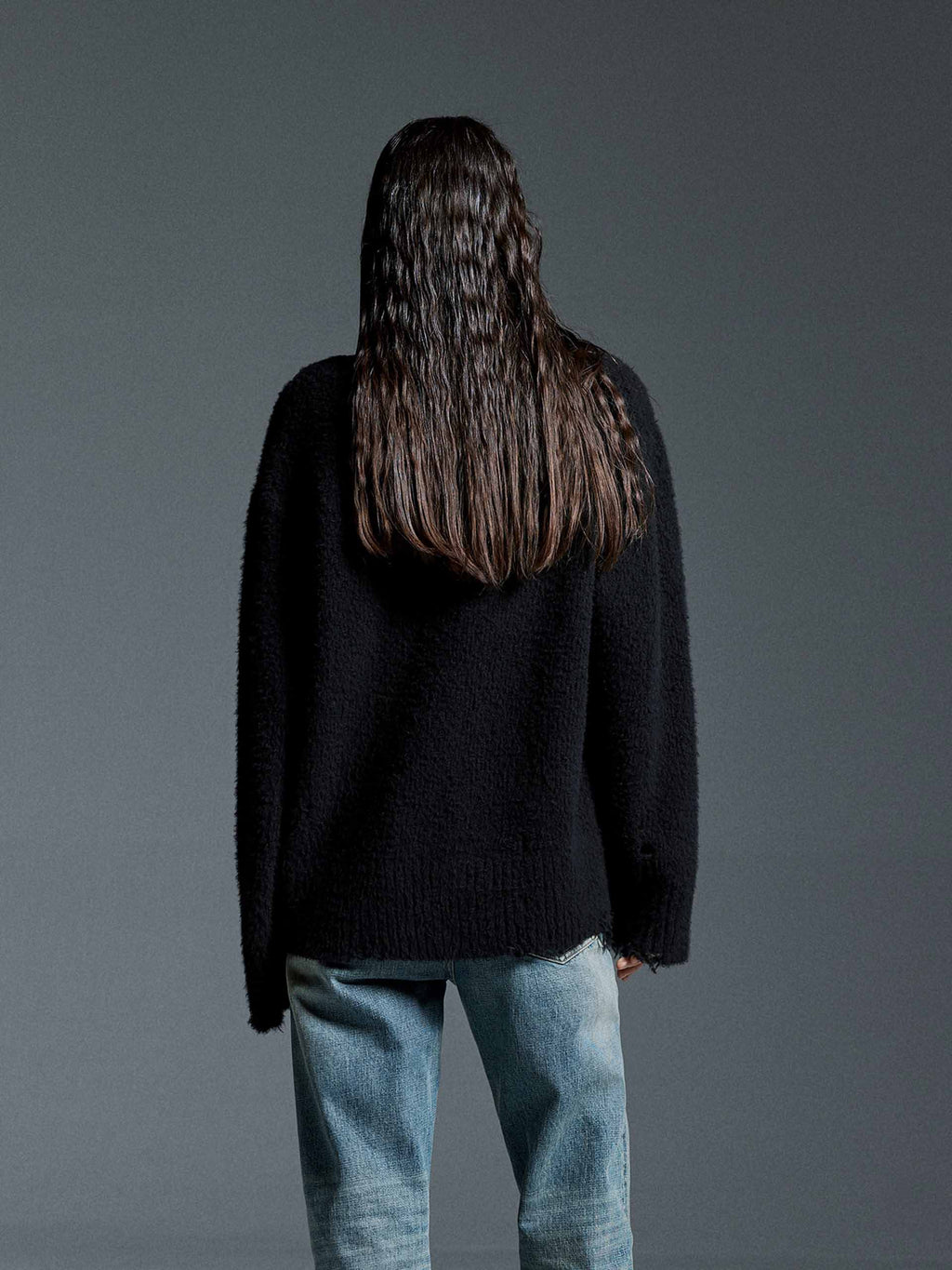 V-neck Distressed Sweater