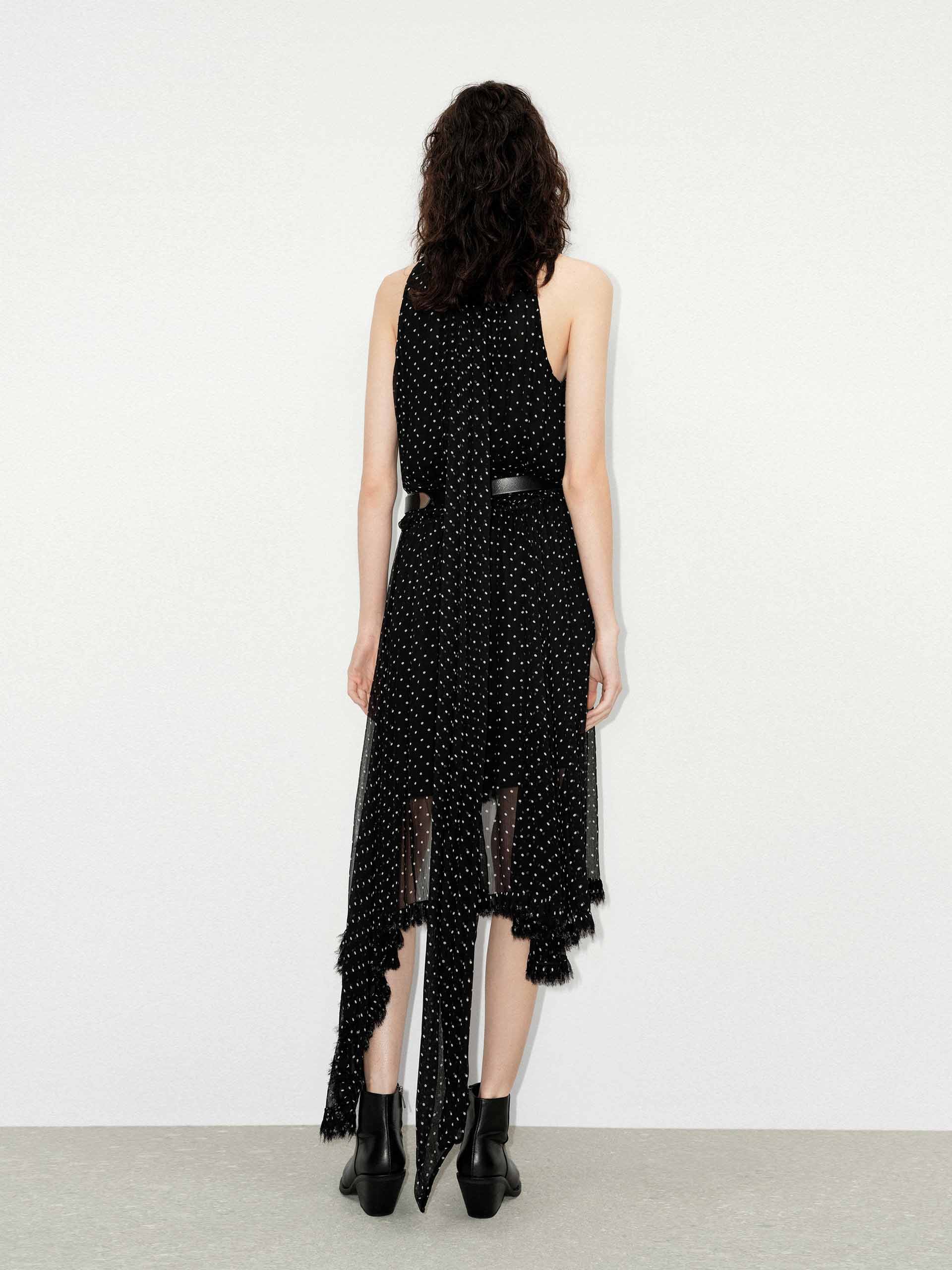 Irregular Hem Polka Dot Dress