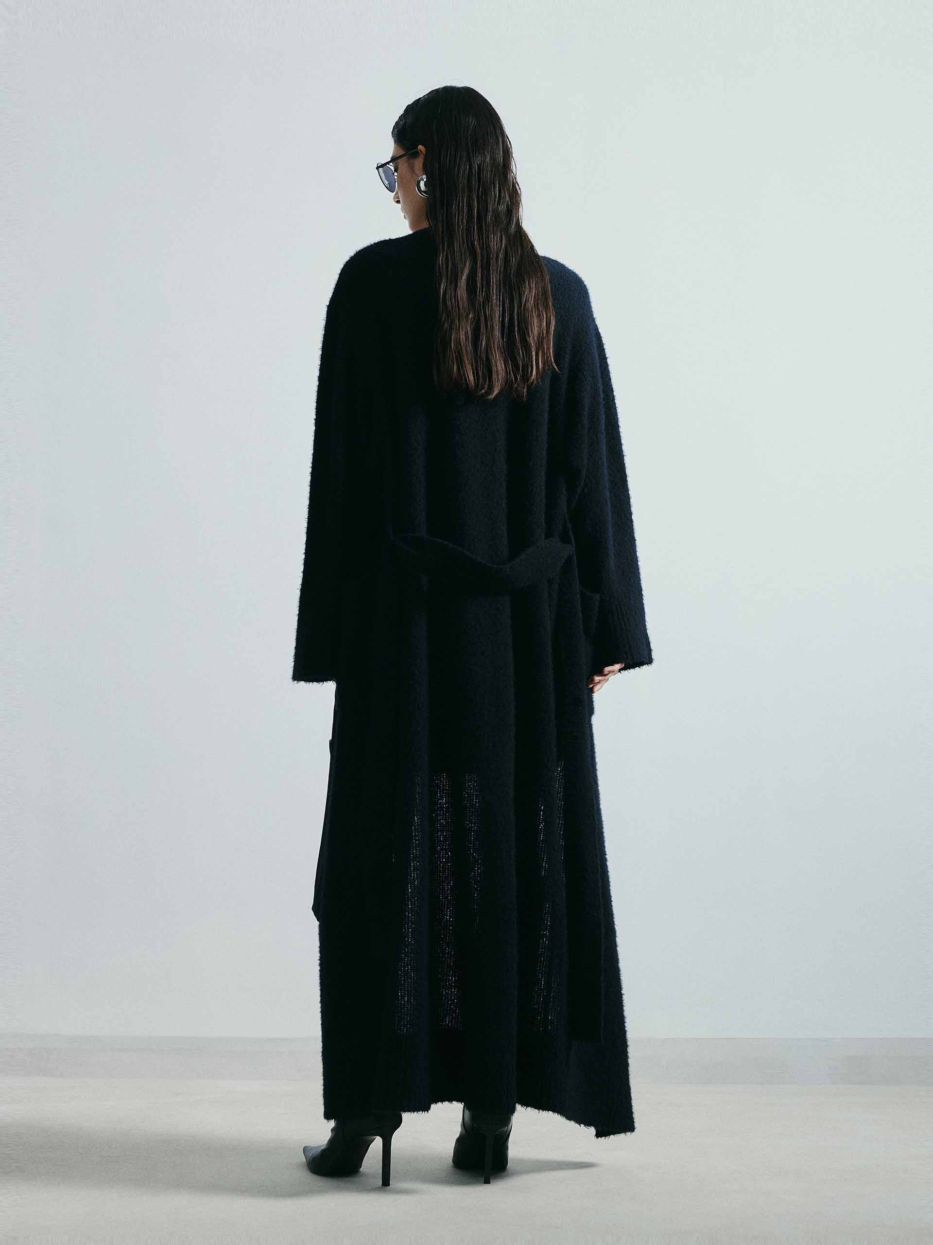 Wool Blend Long Cardigan