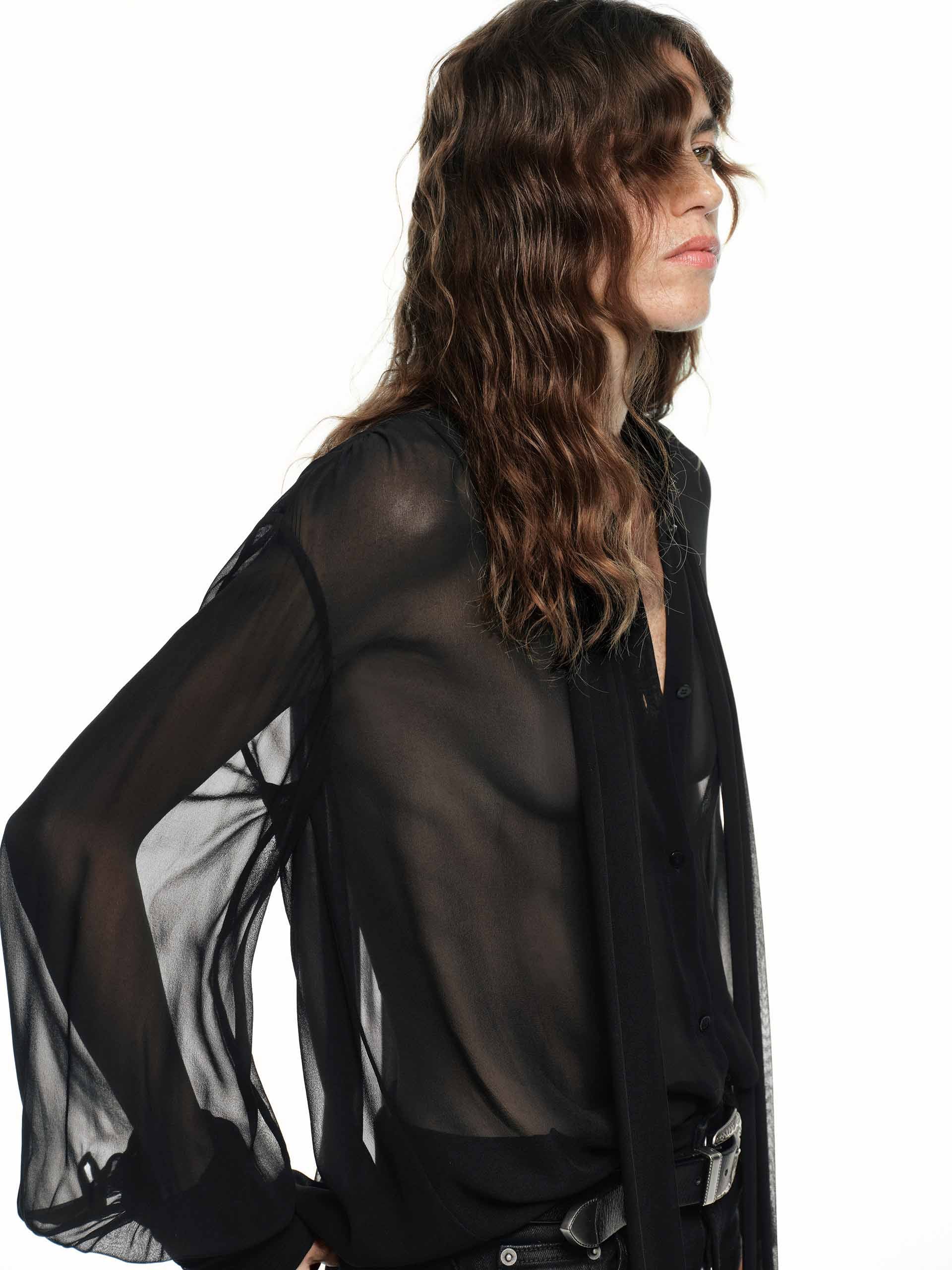 Sheer Silk Shirt with Lining