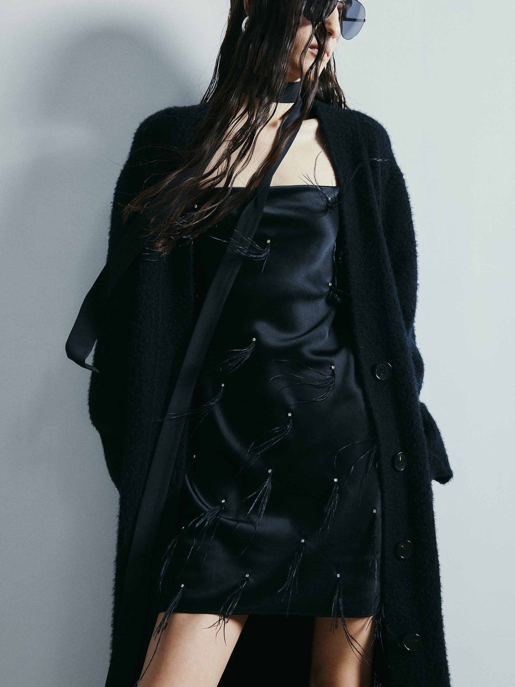 Wool Blend Long Cardigan