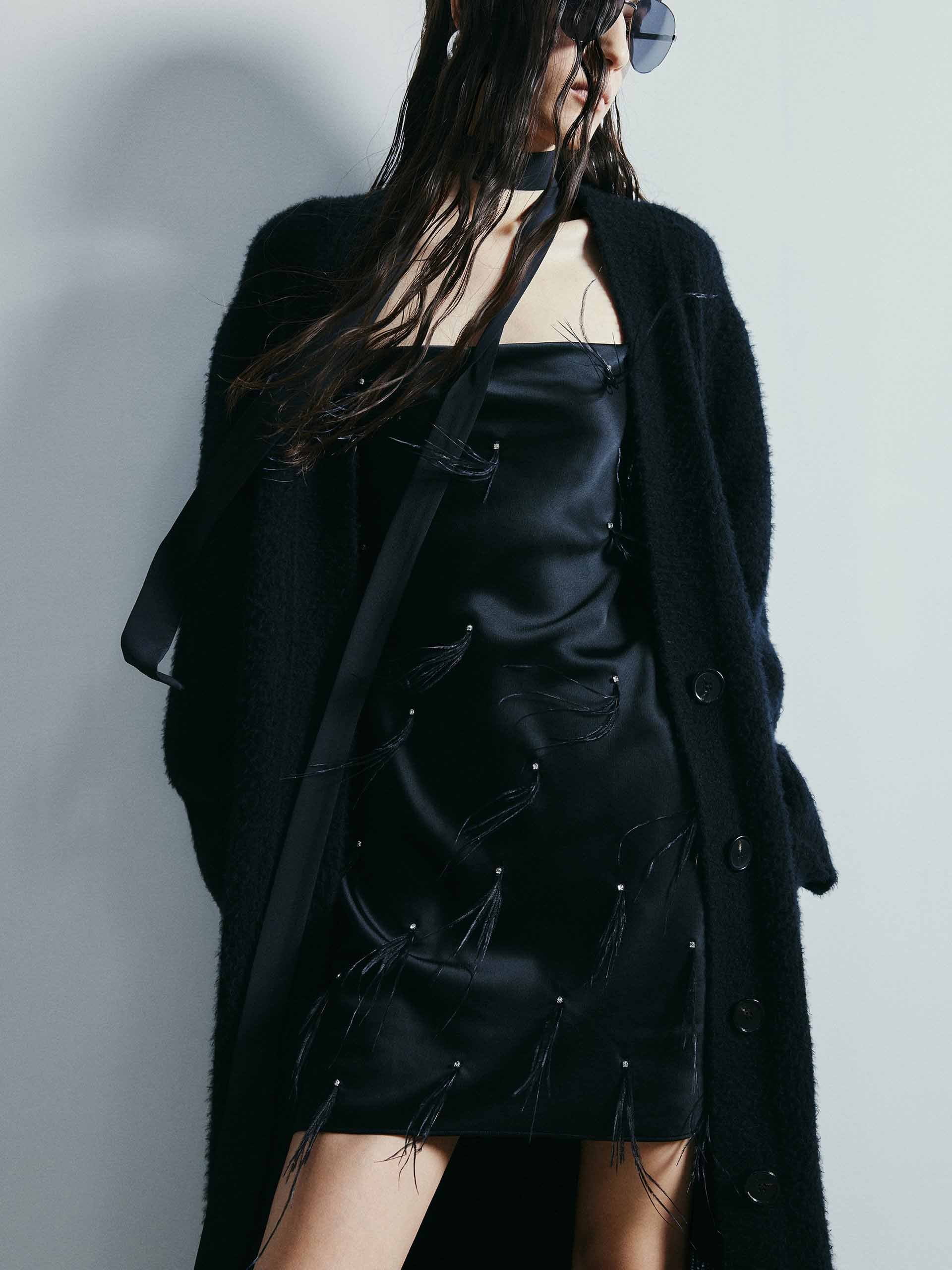 Wool Blend Long Cardigan