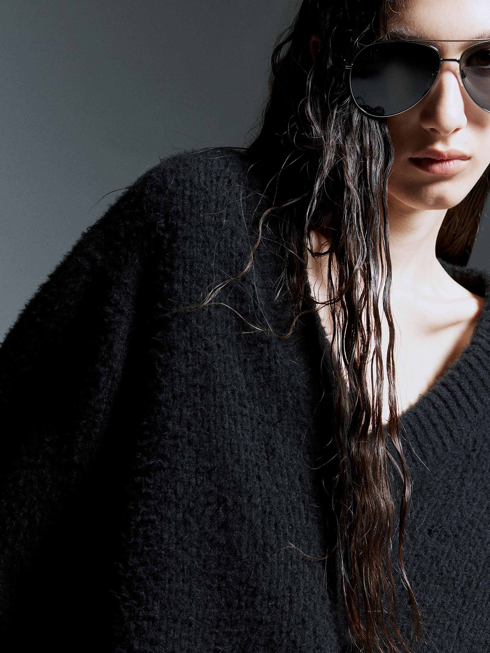 V-neck Distressed Sweater