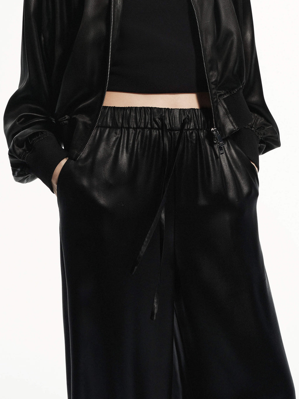 Straight Elastic Waist Pants
