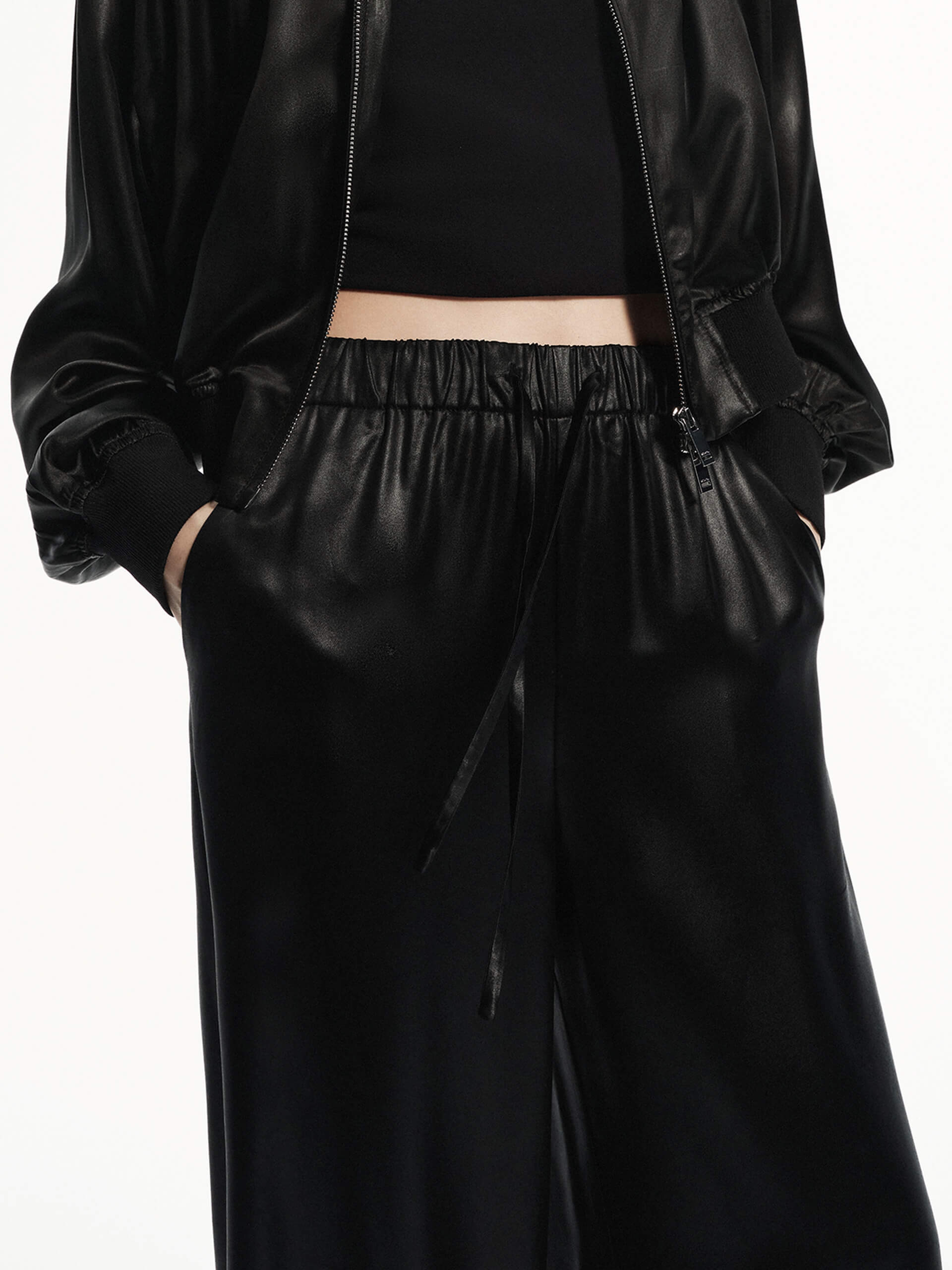 Straight Elastic Waist Pants