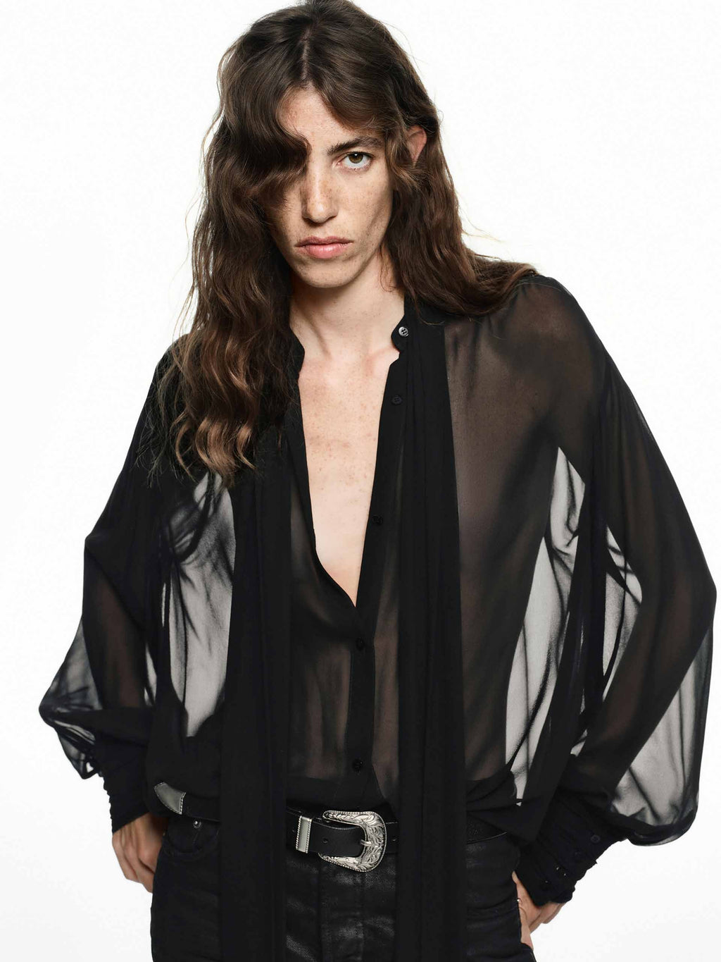 Sheer Silk Shirt with Lining