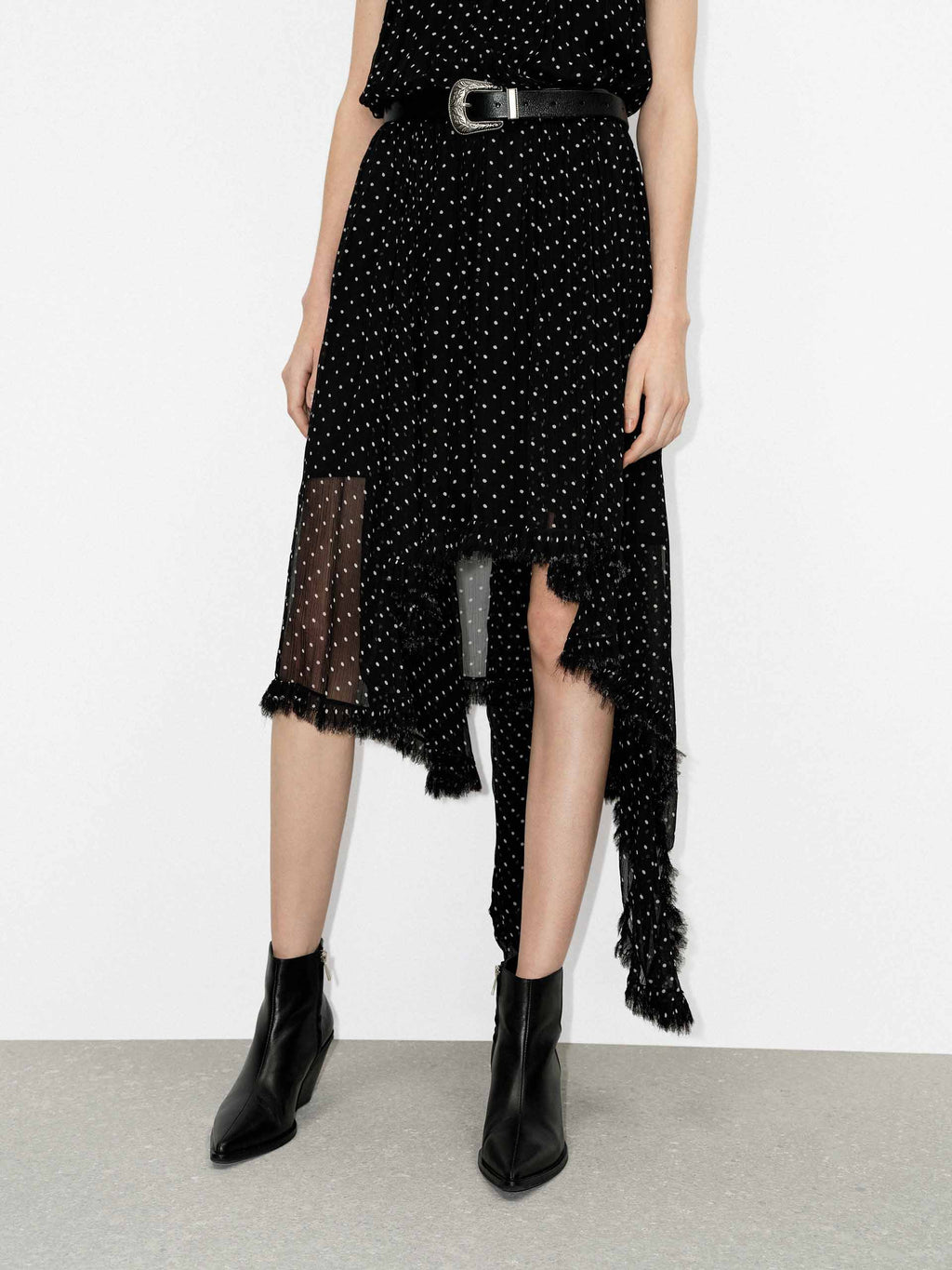 Irregular Hem Polka Dot Dress