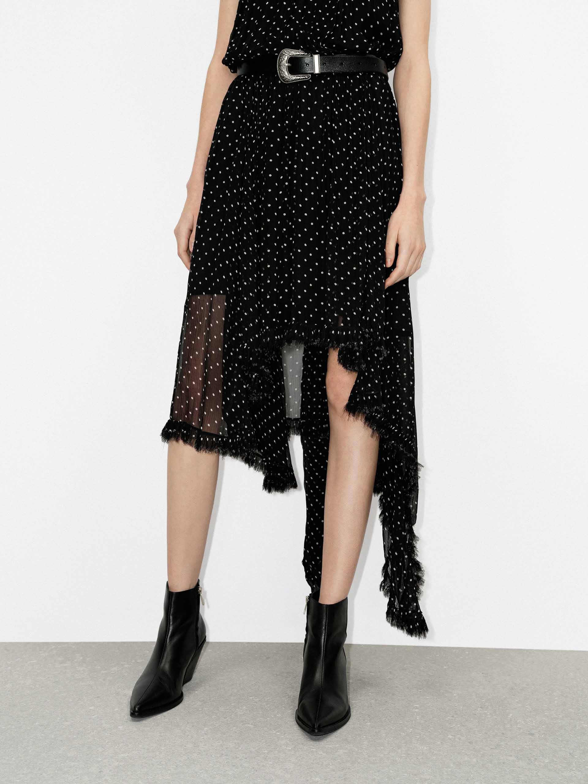 Irregular Hem Polka Dot Dress