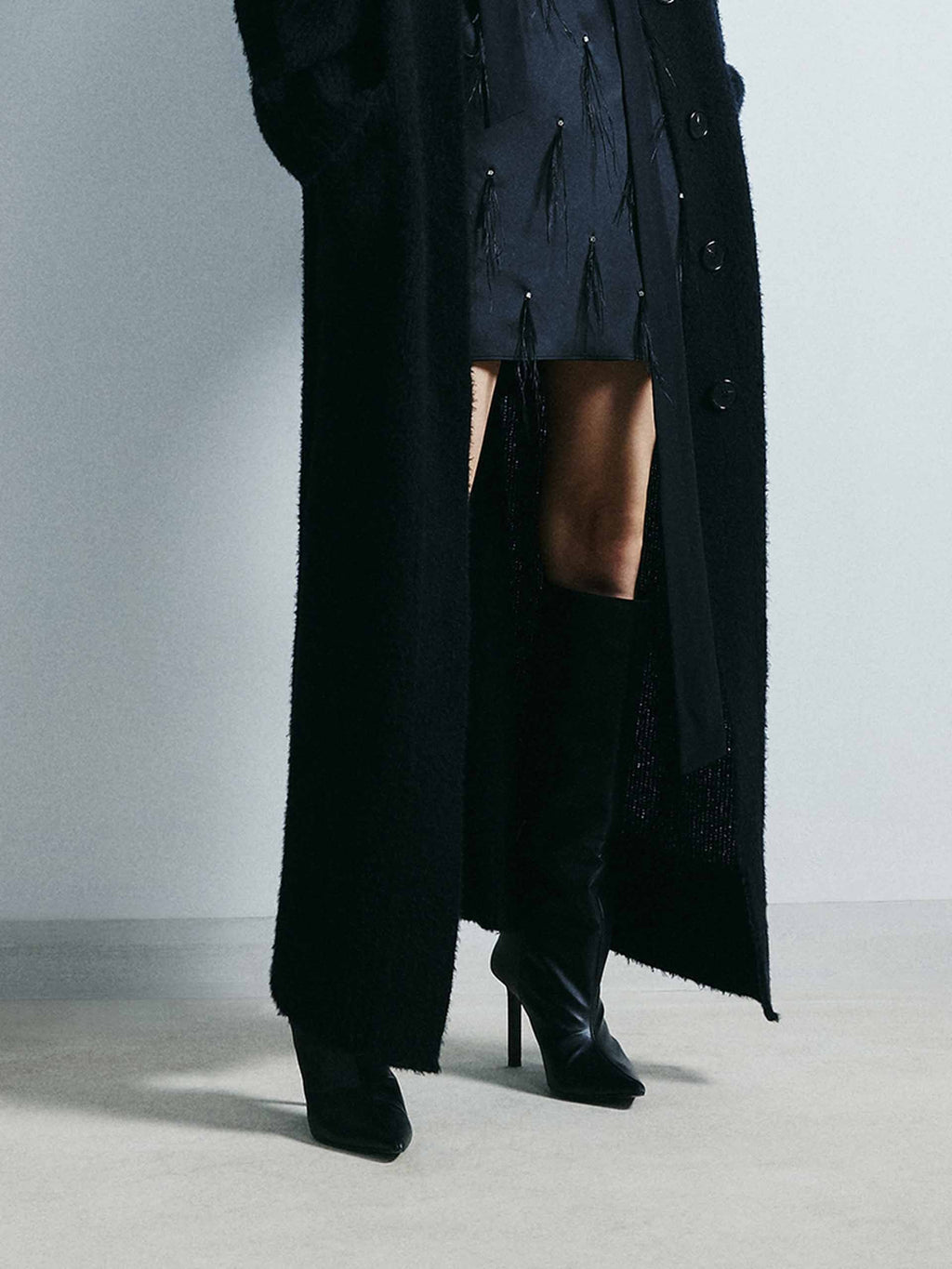 Wool Blend Long Cardigan