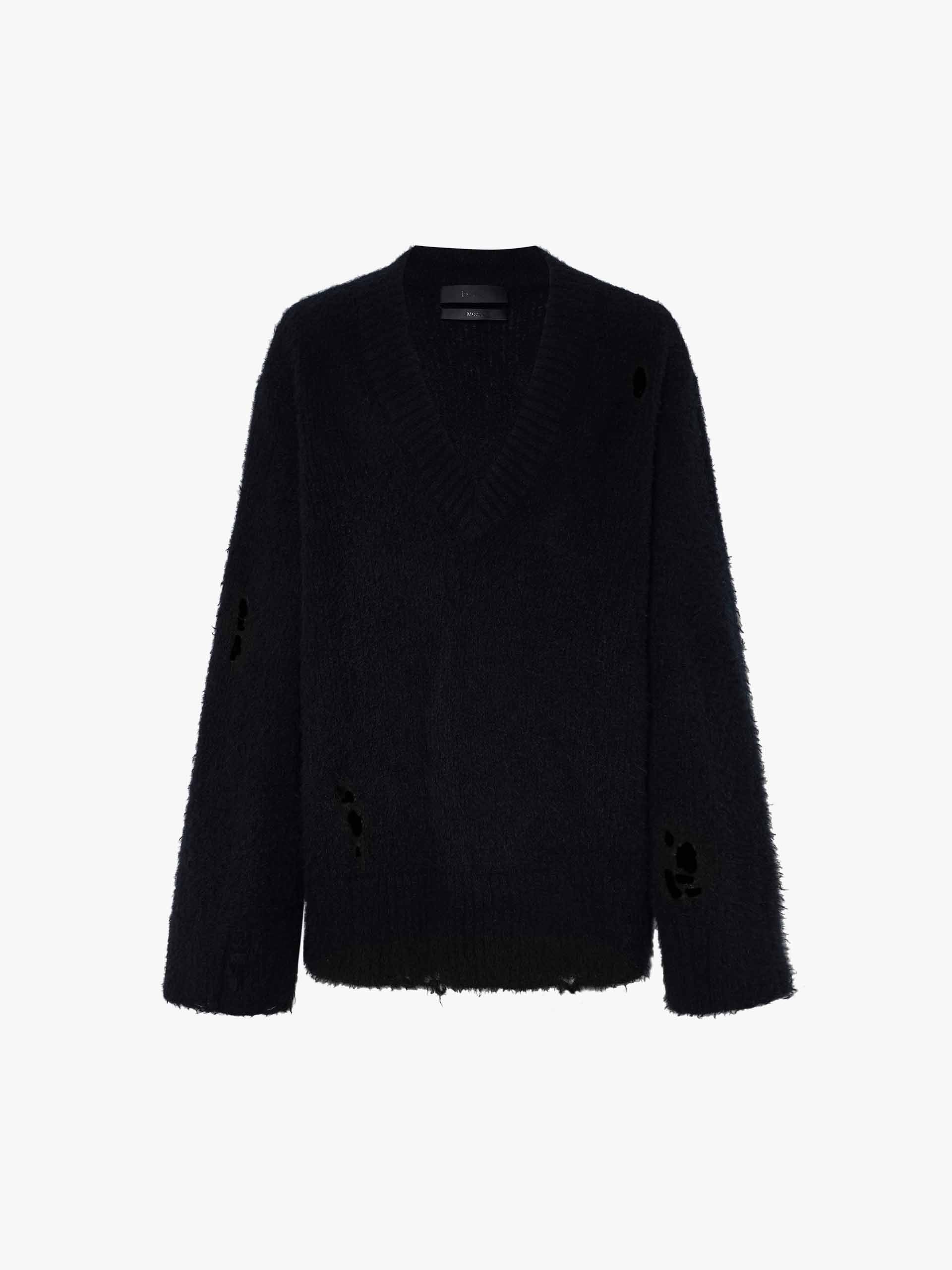 V-neck Distressed Sweater