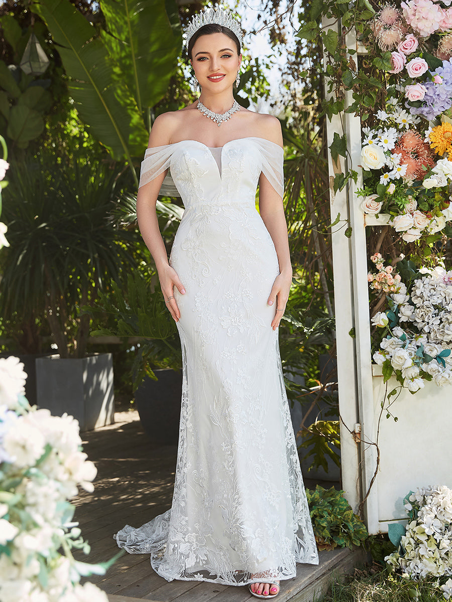 Adorable Off Shoulders Fishtail Wholesale Wedding Dresses