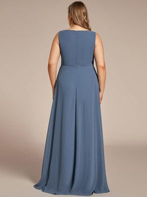Elegant Floral Applique Sleeveless Chiffon Formal Gown