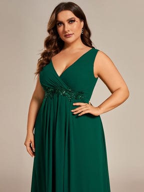 Elegant Floral Applique Sleeveless Chiffon Formal Gown