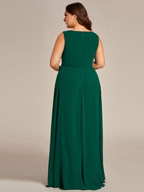 Elegant Floral Applique Sleeveless Chiffon Formal Gown