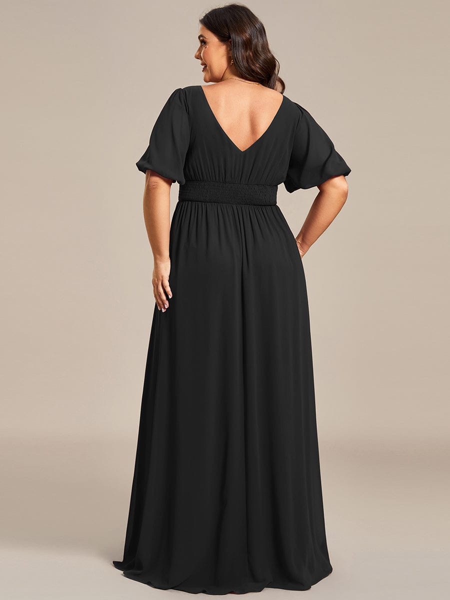 Elegant Plus Size Chiffon Evening Gown with Front Slit